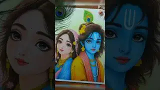 wait for the cute faces of Radha Krishna ❤️ #art #radhakrishna