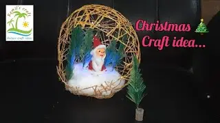 DIY Christmas craft idea | satin ribbon Christmas tree  | paper Santa 🎅