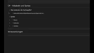 C# Vokabeln