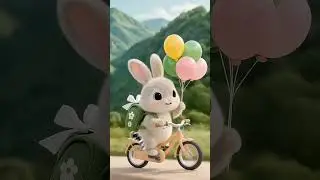 riding a bicycle #rabbits #rabbit #viralvideo #vidioshort #bunny #children'ssongs #songs #bicycle