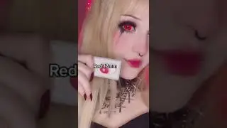 Review | Check our Red & Black mini sclera contacts#fyp #cosplay #contacts #shorts #review #lenses