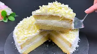 Торт за 5 минут! Все ищут этот рецепт! Лимонный торт, который тает во рту!