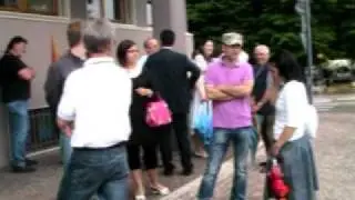 roberto bet primo sindaco leghista a codogn&egrave; -festa davanti al municipio