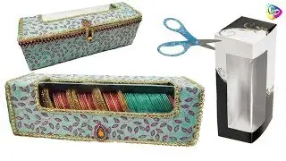 Bangle Box making at home using waste box/Best out of waste/DIY Jewellery Box