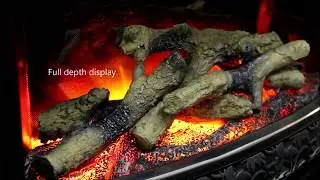 PureGlow Illusion Electric Fire with Log Effect Fuel Bed