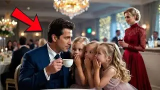Un padre soltero tomaba té… hasta que trillizas susurraron: “Finge ser nuestro papá”.
