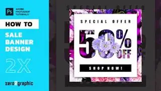 How to Basic Banner Design in Adobe Photoshop (clipping mask - type tool - shape tools)