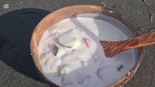 Raw fish in Coconut cream #snapper #Whatipu Beach #blacksand