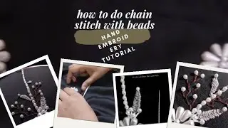 Hand embroidery with beads work #beadstitch #chainstitchembroidery/ beads flower making 🤎🌼✨️