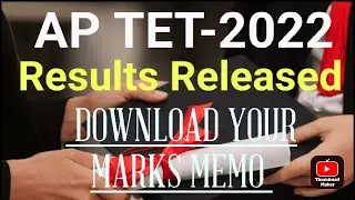 AP TET-2022 Results Released// How to download TET Marks memo