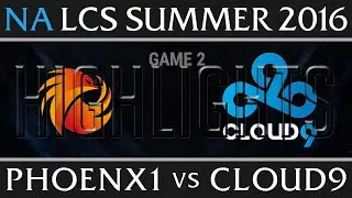 Phoenix 1 vs Cloud 9 Game 2 Highlights - NA LCS Week 2 Summer 2016 - P1 vs C9 G2