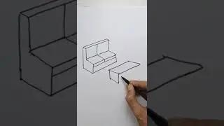 How to draw sofa and table In 3d perspective for beginners step by step
