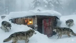 EXTREME Surviving a Deadly Blizzard | -45&deg;C Snowstorm and wolves, I'm hiding in a log cabin