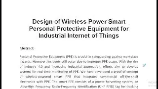 Design of Wireless Power Smart Personal Protective Equipment for Industrial Internet of Things