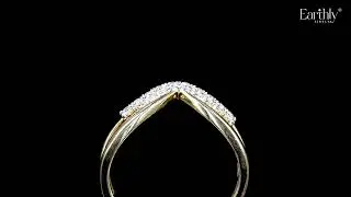 Double Band Diamond Chevron Ring | Earthly Lab Grown Diamond Jewellery | INDIA