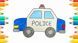 How to Color a Police Car🚓 | Easy for Kids |#policecarcoloring #drawingforkids #coloringvideo #easy