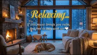 Cozy Fireplace in a Winter Cabin ❄️🔥 | 1 Hour Relaxing Music for Sleep, Study & Stress Relief