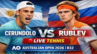 Cerundolo vs Rublev 🔴 LIVE TENNIS Australian Open 2026 | R32