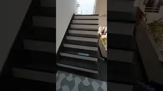 granite staircase design | black granite white riser staircase | #mydreamhouse #shorts