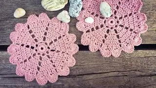 Crochet Hearts Doily Coaster Tutorial Easy For Beginners