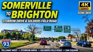 🚗 Fellsway West Somerville to Oak Square Brighton MA | 4K Scenic Drive - 5/22/22