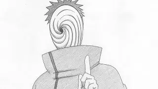 Naruto Obito Uchiha Sketch | Easy Black & White Drawing for Beginners | Anime Art Tutorial