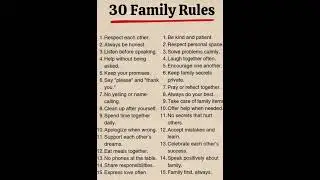 30 family rules. #viralreels #englishlearning #englishlanguage #shorts #education #grammar #vocabs