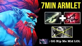 EPIC 7Min Armlet Solo Mid Huskar 100% Deleted Templar with Insane Burning Spear DPS Crazy DotA 2