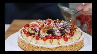Crostata o Sablé Bretone con crema al Mou fichi neri e Ribes