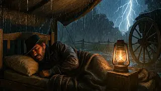 Arthur Morgan’s Lonely Night Camping in a Wagon Tent During the Thunderstorm|RDR2 ASMR 