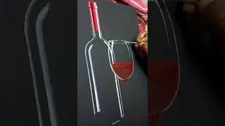 Wine bottle acrylic painting