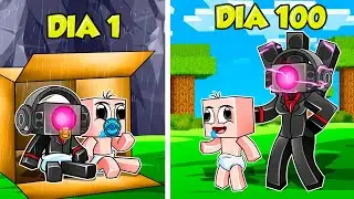 ¡SOBREVIVÍ 100 DÍAS con SPEAKERWOMAN! 😱🔊 BEBÉ NOOB pero JUEGA MINECRAFT 100 dias