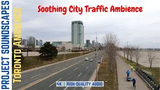 City Traffic Sound Relaxing White Noise  | Toronto City Highway Ambience | Urban Canada Ambience