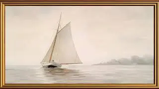 Frame TV Art 4K Screensaver for Smart TV - Calming Coastal Framed Painting with Music - 4 Hours