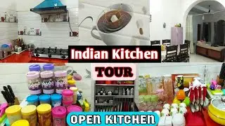 Indian Kitchen Tour। non modular kitchen organization। Kitchen Tour 2020। 🏠 middle class kitchen 🏡