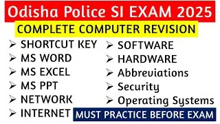 Odisha Police SI complete computer revision || all all chapter in one class || exam on October 2025