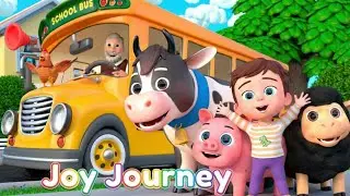 Wheels on the Bus Animal Version | Learn Animal Sounds Song & Nursery Rhymes for Babies
