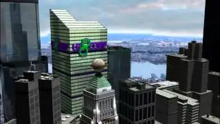 Superman's city of Metropolis : A view of the Daily Planet building