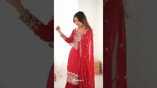Red Sharara suit for Karwachauth ✨❤️ #glamwiz #indianattire #ethnicwear