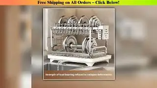 2 Tier Dish Drying Rack Bowl Drainer Holder Stand Shelf Kitchen Over Sink Drainer Utensil Holder