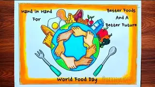 World Food Day Drawing|Nutrition Week Drawing|World Food Day poster|Balanced diet chart Drawing