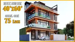 Triplex House Design | 40X60 (Feet) | Bungalow design | interior | Exterior | Walkthrough