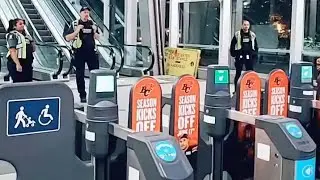 Transit security stake out Metrotown Station looking for people to ticket