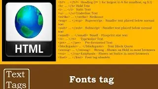 Fonts tag in Text Tags | HTML Programming Tutorials for beginners