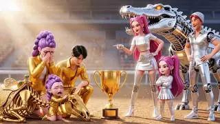 Golden Family VS Silver Family 🐊 RUMI Gets Crocodile Racing Championship 🏆 | KPOP Demon Hunters