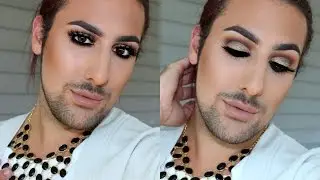 GOLD Glitter Cut Crease Makeup Tutorial | Brandon Nitti