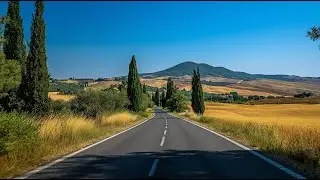 Relaxing Italian Jazz Drive 🇮🇹 | Sunny Tuscany Weekend POV | Mediterranean & Retro Vibes