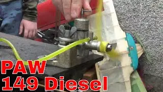 PAW Progress Aeroworks 1.49cc Diesel Engine Run up after storage