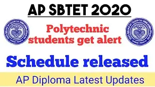 AP SBTET 2020 / Industrial training dates released for Polytechnic students / AP Diploma Updates