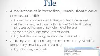 Lecture on FILE HANDLING in OOP C++